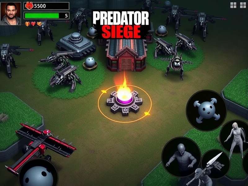 Predator Invasion Siege gameplay screenshot showing strategic combat